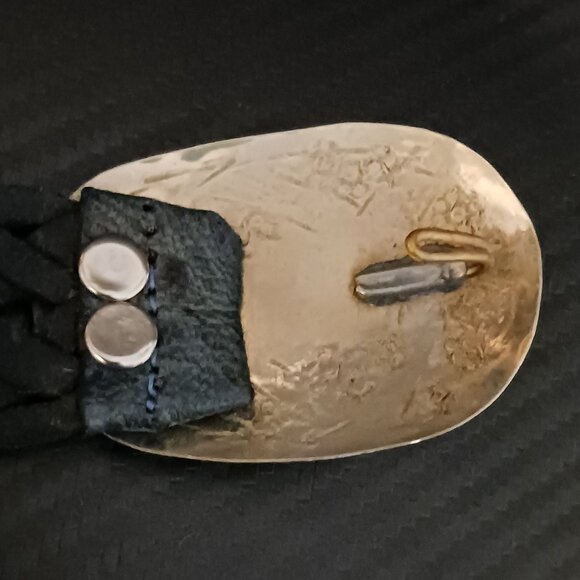 Boho Style Versatile Belt with Unique Buckle Hook Closure Dark Blue/Green Color - Picture 8 of 9